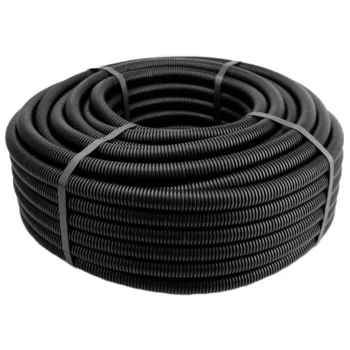 Труба гофрированная ПНД d16мм с протяжкой черн. (уп.100м)