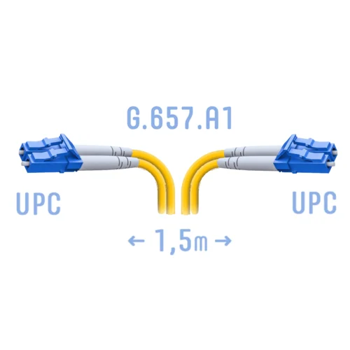 Патчкорд оптический B-Optix LC/UPC SM G.657.A1 Duplex  1.5 метра