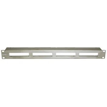 Патч-панель 19" для претерминированных медных и оптических кассет, 4 слота под кассеты, 1U