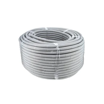 Труба гофрированная ПВХ d20мм с протяжкой сер. (уп.100м)