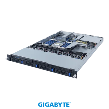 Платформа Gigabyte 1U R162-ZA0, *Один процессор* AMD EPYC 7003, DDR4, 4x3.5"/2.5" SATA/SAS, 2x1000Base-T