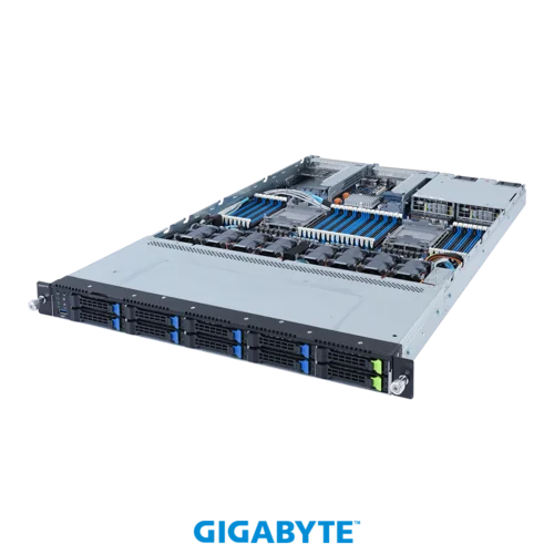 Платформа Gigabyte 1U R182-N20, До двух процессоров Intel Xeon Scalable Gen3, DDR4, 10x2,5" SATA/SAS/Gen4 NVMe, 2x1000Base-T