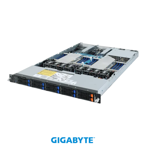 Платформа Gigabyte 1U R182-Z91, До двух процессоров AMD EPYC 7003, DDR4, 8x2.5" SATA/SAS, 2 x 2.5" NVMe, 2x1000Base-T