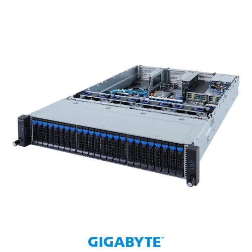 Платформа Gigabyte 2U R282-2O0, До двух процессоров Intel Xeon Scalable Gen3, DDR4, 24x2,5" HDD SATA/SAS, 2x1000Base-T