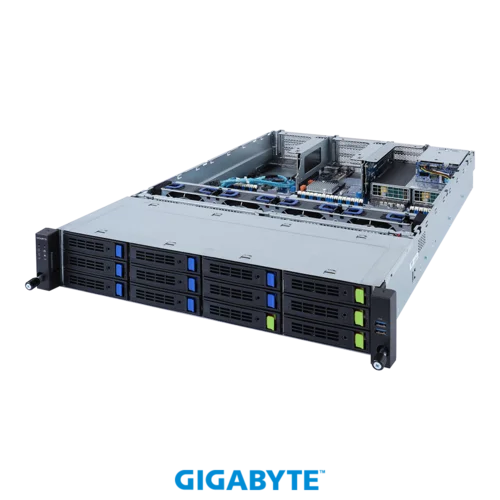Платформа Gigabyte 2U R282-3C1, До двух процессоров Intel Xeon Scalable Gen3, DDR4, 8x3,5"/2,5" SATA/SAS, 4x3.5"/2,5 SATA/SAS/Gen4 NVMe, 2x1000Base-T