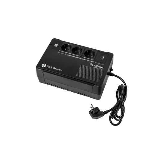 ИБП Back-Save BV Systeme Electric 600 ВА, автоматическая регулировка напряжения, 3 розетки Schuko, 230 В, 1 USB Type-A