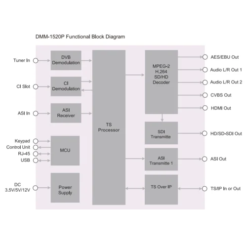 Модуль профессионального IRD приемника PBI DMM-1510P-10S2 для цифровой ГС PBI DMM-1000