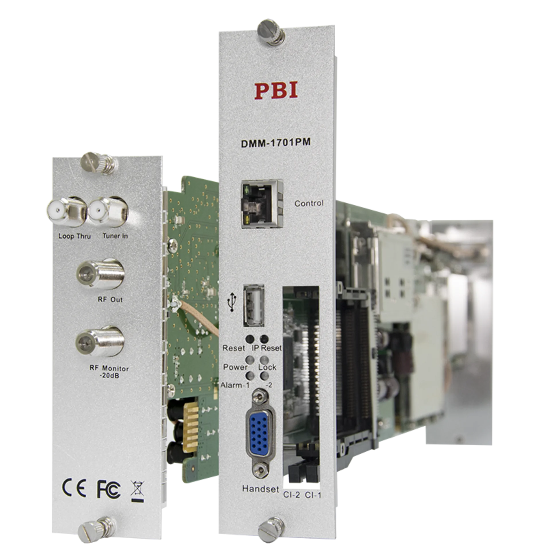 Модуль профессионального DVB-S/S2 приёмника и двойного аналогового модулятора PBI DMM-1701PM-04S2
