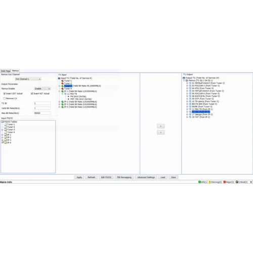 Модуль 4-тюнерного трансмодулятора QAM DMM-2410TM-30T2C (4 PLP DVB-T2 в 4 DVB-C) для цифровой ГС PBI DMM-1000