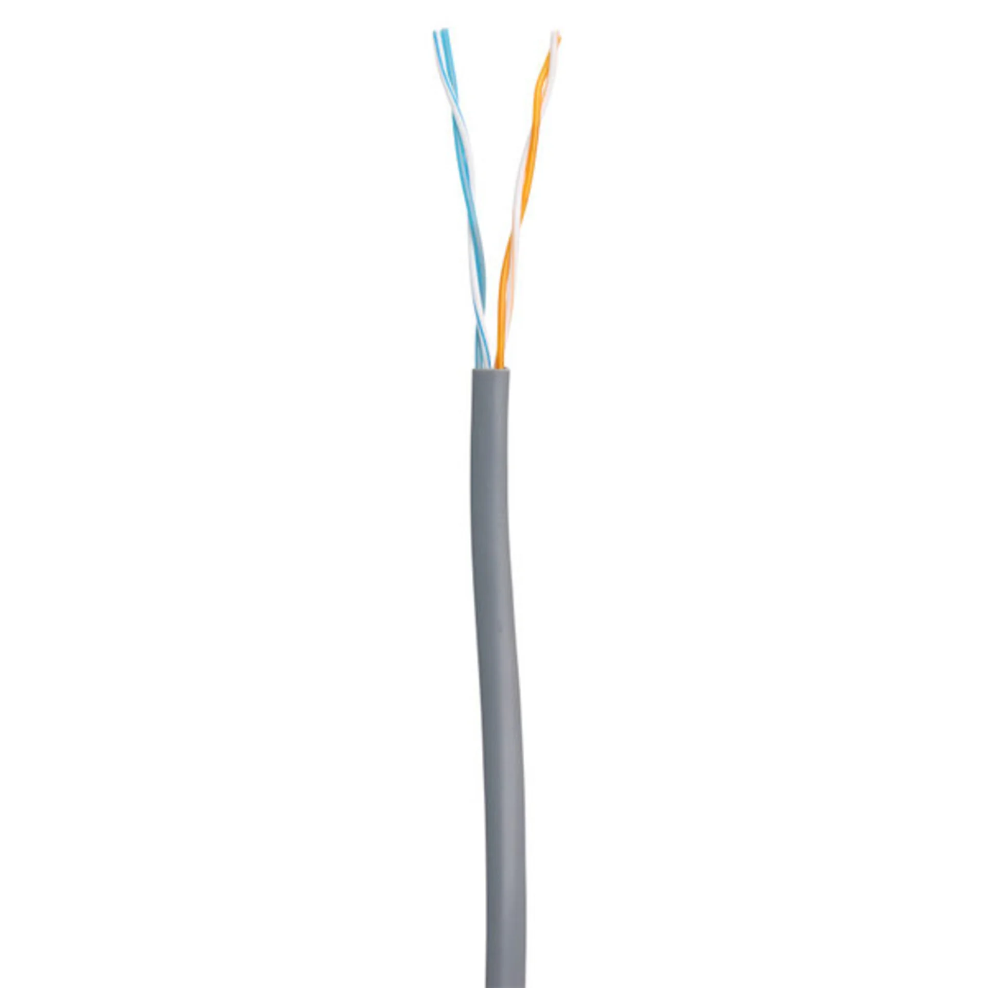 Кабель NETLAN U/UTP 2 пары, Кат.5 (Класс D), 100МГц, одножильный, BC (чистая медь), внутренний, PVC нг(B), серый, 100м