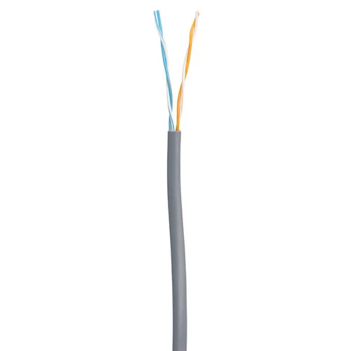 Кабель NETLAN U/UTP 2 пары, Кат.5 (Класс D), 100МГц, одножильный, BC (чистая медь), внутренний, PVC нг(B), серый, 100м