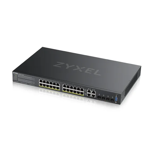 Коммутатор ZYXEL NebulaFlex Pro GS2220-28HP Hybrid L2 PoE+ switch , rack 19 ", 24xGE PoE+, 4xCombo (SFP / RJ-45), budget 375 W, standalone / cloud man