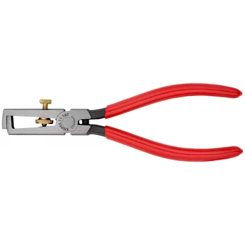 Стриппер для одно/много/тонкожил. кабеля, зачистка: d 5 мм (10 мм², AWG 7), пружина, L-160 мм, c регулировкой, чёрн., 1-к ручки KN-1101160