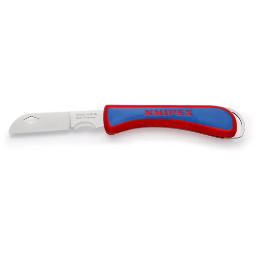 Нож электрика складной, лезвие изготовлено в Золингене, длина лезвия 80 мм, L-120 мм, рукоятка из ударопрочного пластика, страх. крепл. KN-162050SB