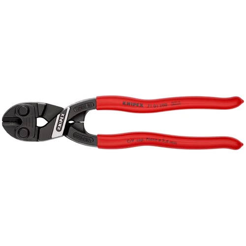 KNIPEX CoBolt® болторез, L-200 мм, рез: провол. мягк. d 6 мм, ср. d 5.2 мм, тв. d 4 мм, роял. струна d 3.6 мм, чёрн., 1-к ручки KN-7101200