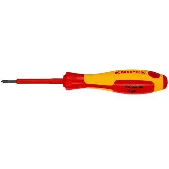 Отвертка крестовая PH0 VDE, длина лезвия 60 мм, L-162 мм, диэлектрическая, 2-компонентная рукоятка KN-982400