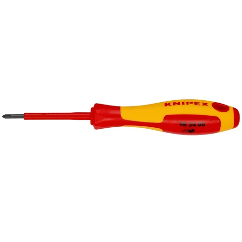 Отвертка крестовая PH0 VDE, длина лезвия 60 мм, L-162 мм, диэлектрическая, 2-компонентная рукоятка KN-982400