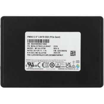 Накопитель SSD Samsung PCIe 4.0 x4 3.84TB MZQL23T8HCLS-00A07 PM9A3 2.5" 1 DWPD OEM