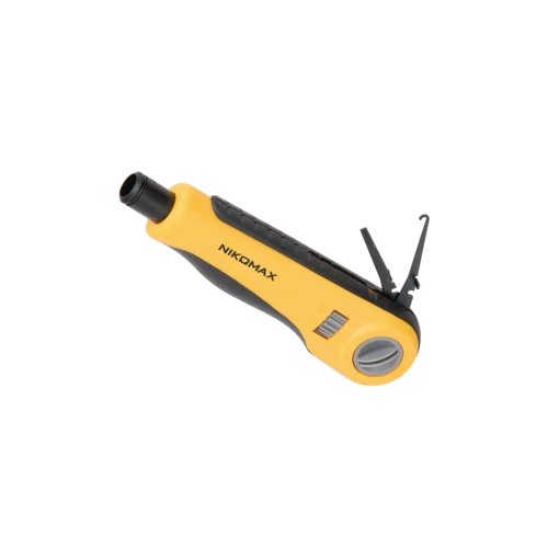 Инструмент NIKOMAX для заделки витоИнструмент NIKOMAX для заделки витой пары, ударного типа, 2 уровня регулировки силы удара, крепление Twist-Lock, бе