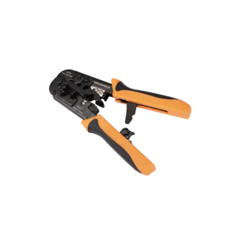 Инструмент NIKOMAX обжимной, 2 гнезда, с храповиком, совместим с коннекторами: RJ45/8P8C (в т.ч. с сквозными), RJ12/6P6C, RJ11/6P4C