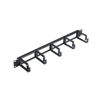 Кабельный органайзер NIKOMAX 19", 1U, глубина колец 60мм, металлический, с отверстиями в опорной планке, черный, уп-ка 2шт.