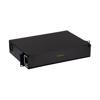 Органайзер оптический 19", 2U, металлический, с пластиковыми направляющими, черный