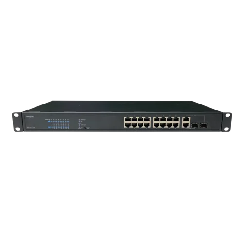 Неуправляемый стоечный 16 портовый PoE коммутатор POWERTONE PUS-CC16L-250R с изоляцией портов