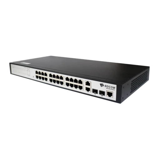 Управляемый коммутатор уровня 2 BDCOM S2228-B, 24x 10/100Base-TX, 2x 100/1000Base-T, 2x 100/1000Base-X (SFP), 220VAC