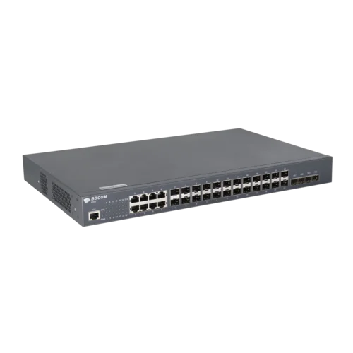 Управляемый коммутатор уровня 3 BDCOM S2900-24S8C4X, 16x 100/1000BaseX SFP, 8x Combo 10/100/1000BaseT / 100/1000BaseX SFP, 4x 1/10GE SFP+, 220VAC