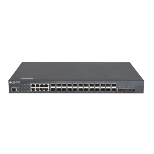 Управляемый коммутатор уровня 3 BDCOM S2900-24S8C4X, 16x 100/1000BaseX SFP, 8x Combo 10/100/1000BaseT / 100/1000BaseX SFP, 4x 1/10GE SFP+, 220VAC