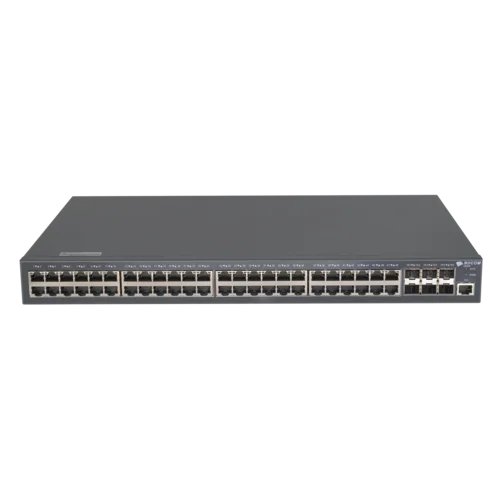 Управляемый PoE коммутатор уровня 3 BDCOM S2900-48P6X, 48x 10/100/1000Base-T PoE 802.3af/at до 740W, 6x 1/10GE SFP+, 220VAC + 44-57VDC