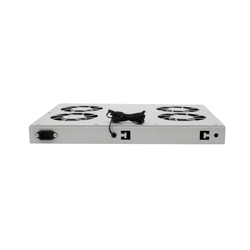 Модуль вентиляторный 19" 1U, 4 вентилятора, регулируемая глубина 345-810 мм с контроллером температуры, RAL7035