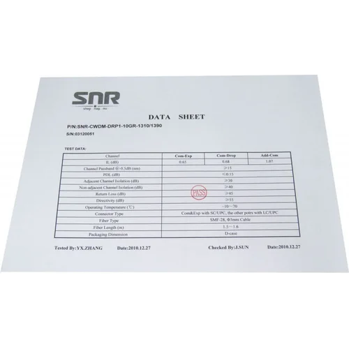 Модуль Add/Drop SNR-CWDM-10GR-OADM1-1310/1390