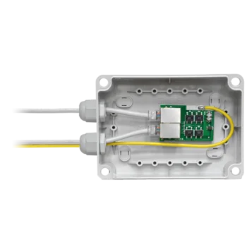 Универсальная, влагозащищённая, морозостойкая, гигабитная, POE грозозащита "Дрозд" IP65, корпус КР2801