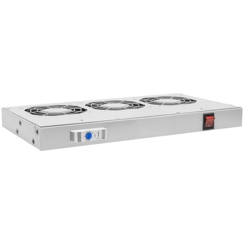 Модуль вентиляторный 19", 3 вентилятора, регулируемая глубина 230-415мм, с термостатом