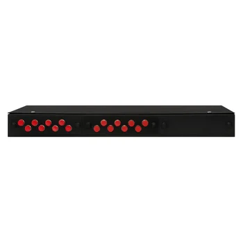 Кросс оптический 19" (ШКОС) укомплектованный на 16 FC портов, черный (комплект с розетками)