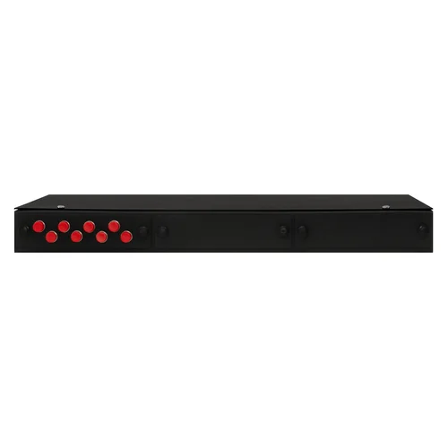 Кросс оптический 19" (ШКОС) укомплектованный на 8 FC портов, черный (комплект с розетками)