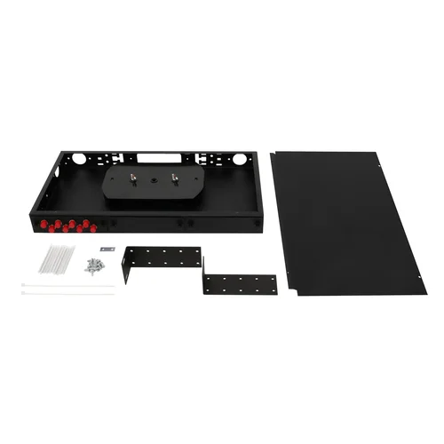 Кросс оптический 19" (ШКОС) укомплектованный на 8 FC портов, черный (комплект с розетками)