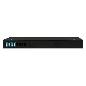 Кросс оптический 19" (ШКОС) укомплектованный на 8 LC портов, черный (комплект с розетками)