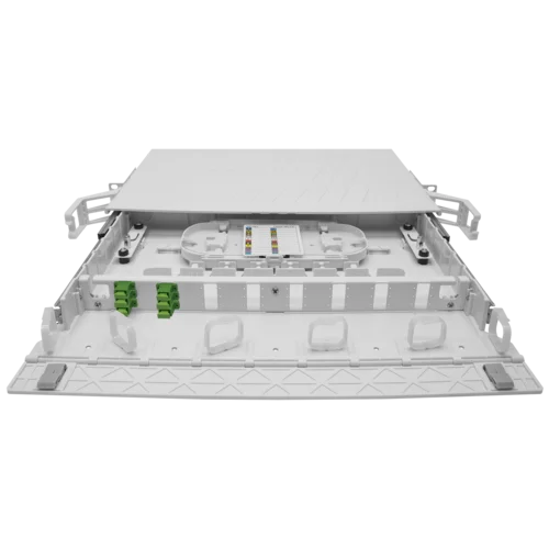 Кросс оптический 19" (ШКОС) на 24 порта SC, пластиковый выдвижной, 1U