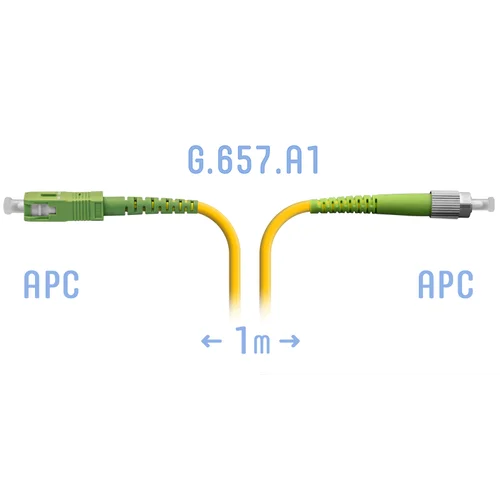 Патчкорд оптический FC/APC-SC/APC SM G.657.A1 1 метр