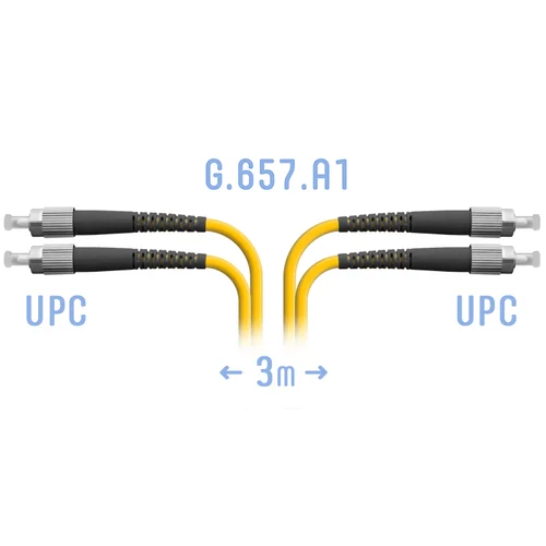 Патчкорд оптический FC/UPC SM G.657.A1 Duplex 3 метра
