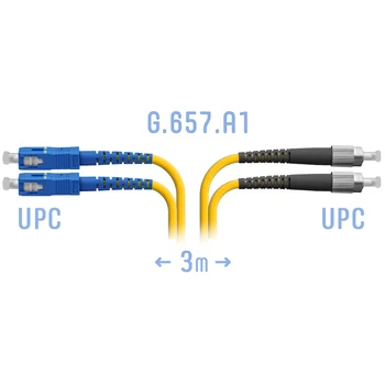 Патчкорд оптический FC/UPC-SC/UPC SM G.657.A1 Duplex 3 метра