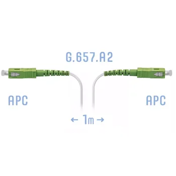 Патчкорд оптический FTTH SC/APC, кабель 604-02-01W, 1 метр