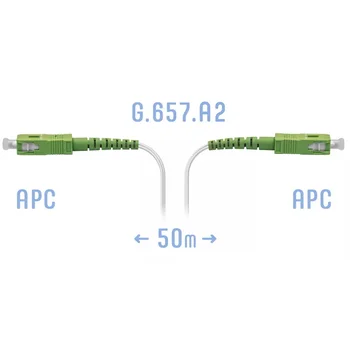 Патчкорд оптический FTTH SC/APC, кабель 604-02-01W, 50 метров