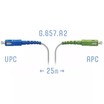 Патчкорд оптический FTTH SC/APC-SC/UPC, кабель 604-02-01W, 25 метров