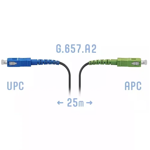 Патчкорд оптический FTTH SC/APC-SC/UPC, кабель 604-03-01, 25 метров