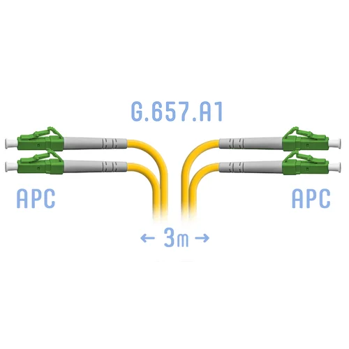 Патчкорд оптический LC/APC SM G.657.A1 Duplex 3 метра