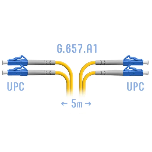 Патчкорд оптический LC/UPC SM G.657.A1 Duplex 5 метров