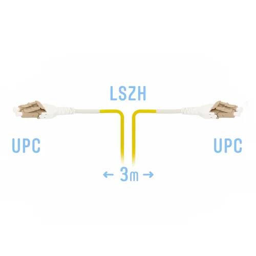Патчкорд оптический LC/UPC-LC/UPC SM G.657.A1 Duplex Uniboot Flat Clip 3 метрa